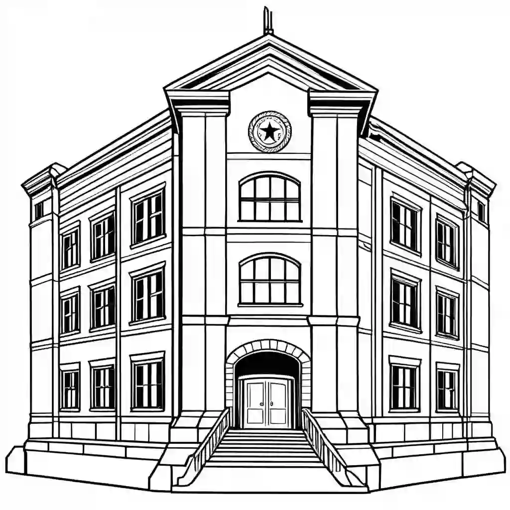 Military Barracks coloring pages